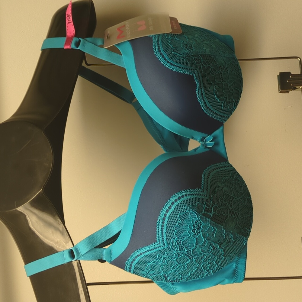 38B Maidenform Push Up & In Demi UW Bra Galaxy Blue - Picture 3 of 6